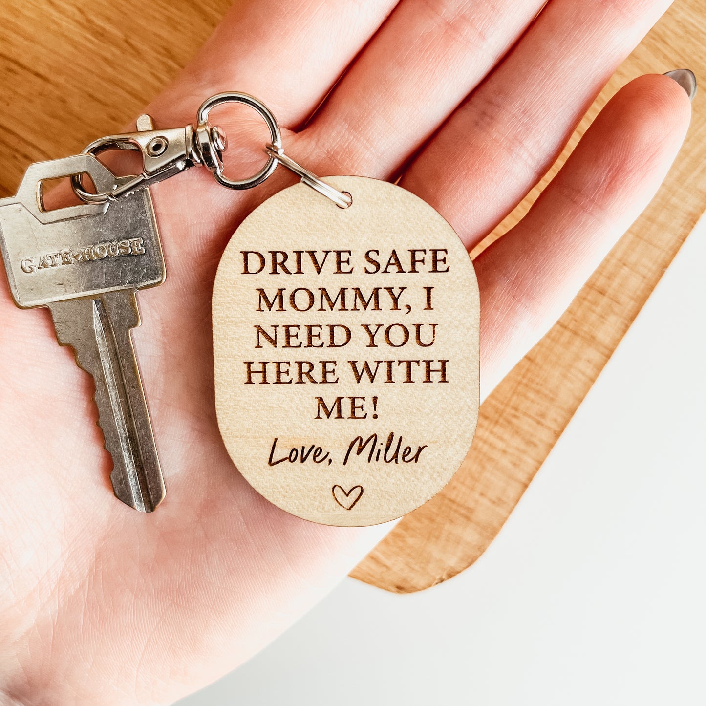 Drive Safe Daddy/Mommy Photo Keychain