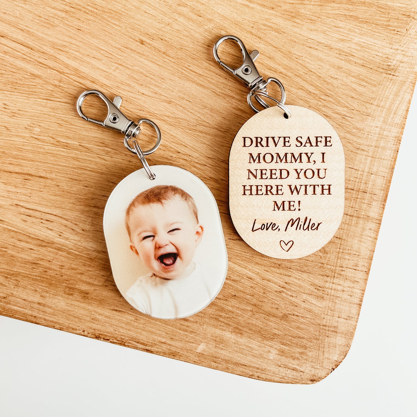 Drive Safe Daddy/Mommy Photo Keychain