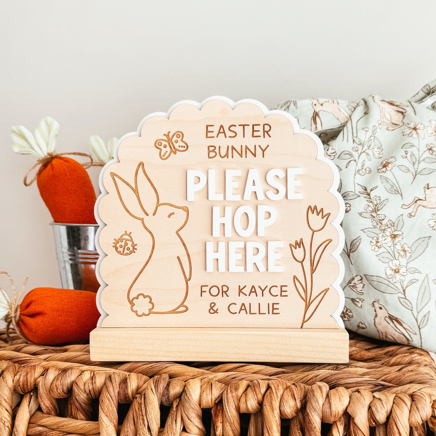 Easter Bunny Please Hop Here Sign