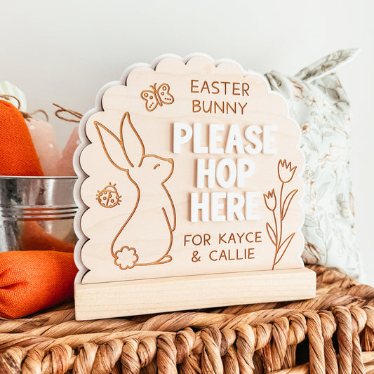 Easter Bunny Please Hop Here Sign