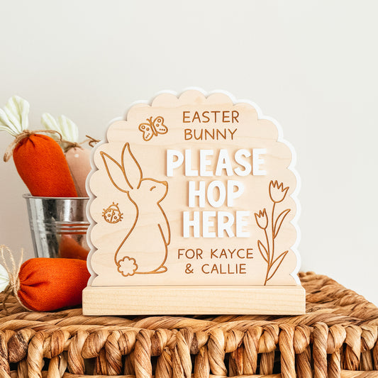 Easter Bunny Please Hop Here Sign