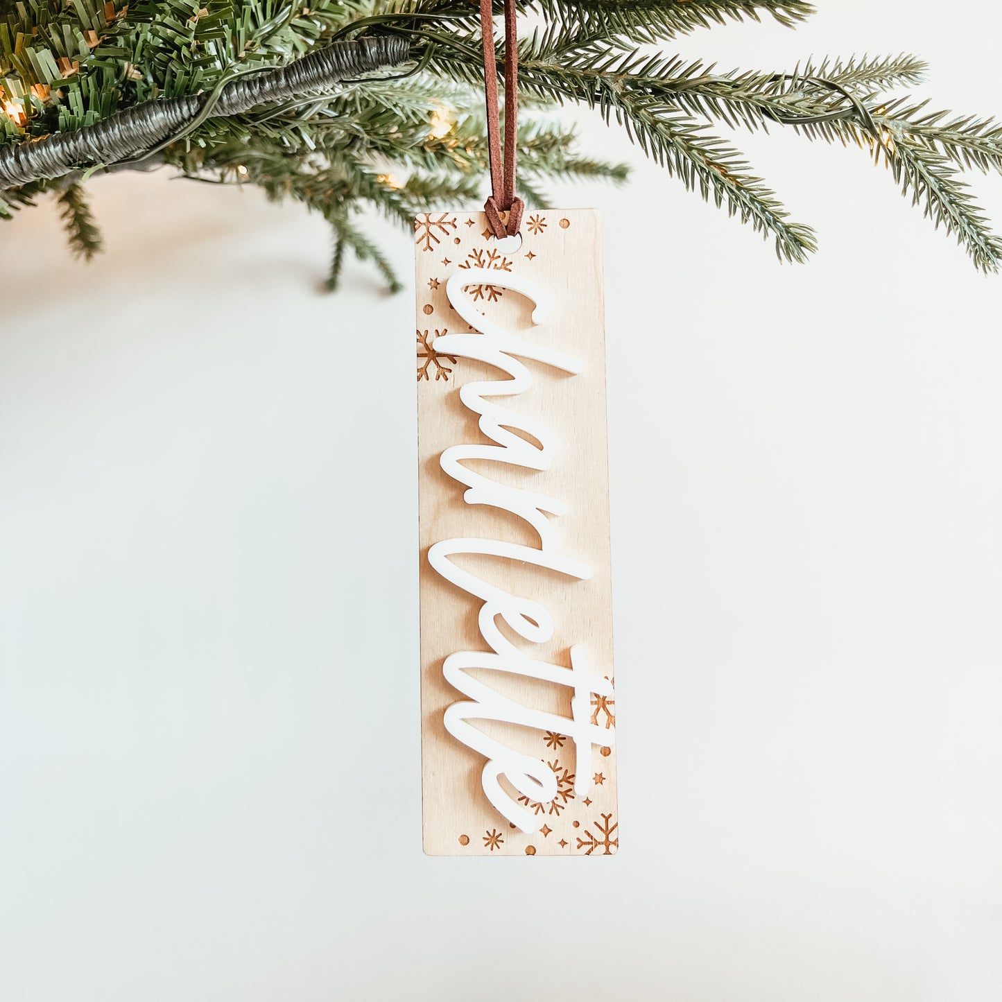 3D Engraved Snowflake Stocking Tag