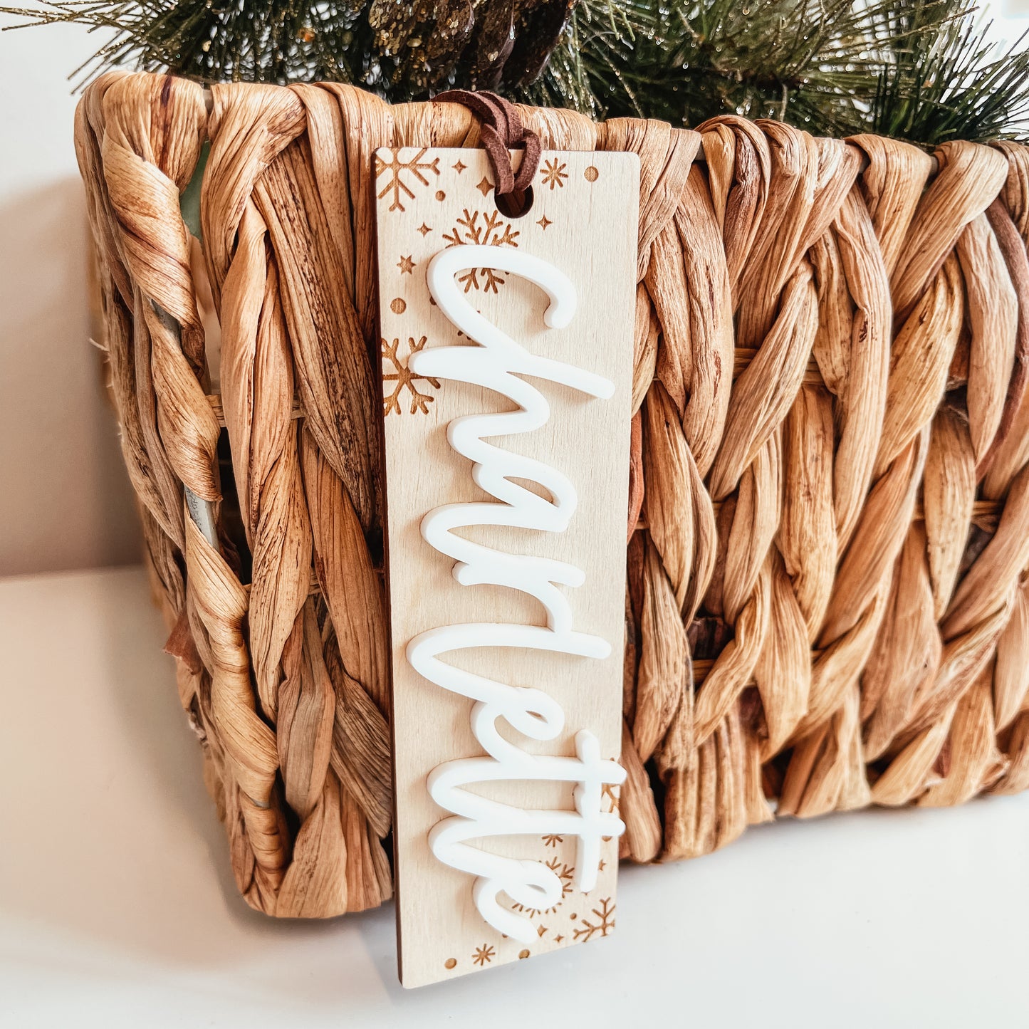 3D Engraved Snowflake Stocking Tag