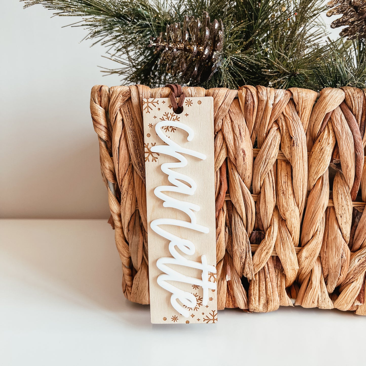 3D Engraved Snowflake Stocking Tag