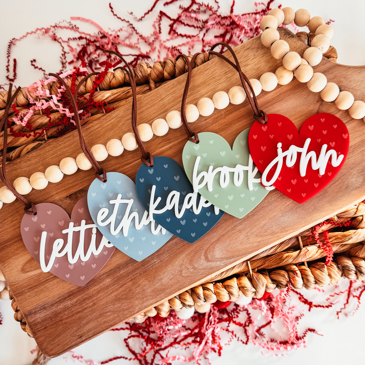 Engraved 3D Acrylic Heart Tag