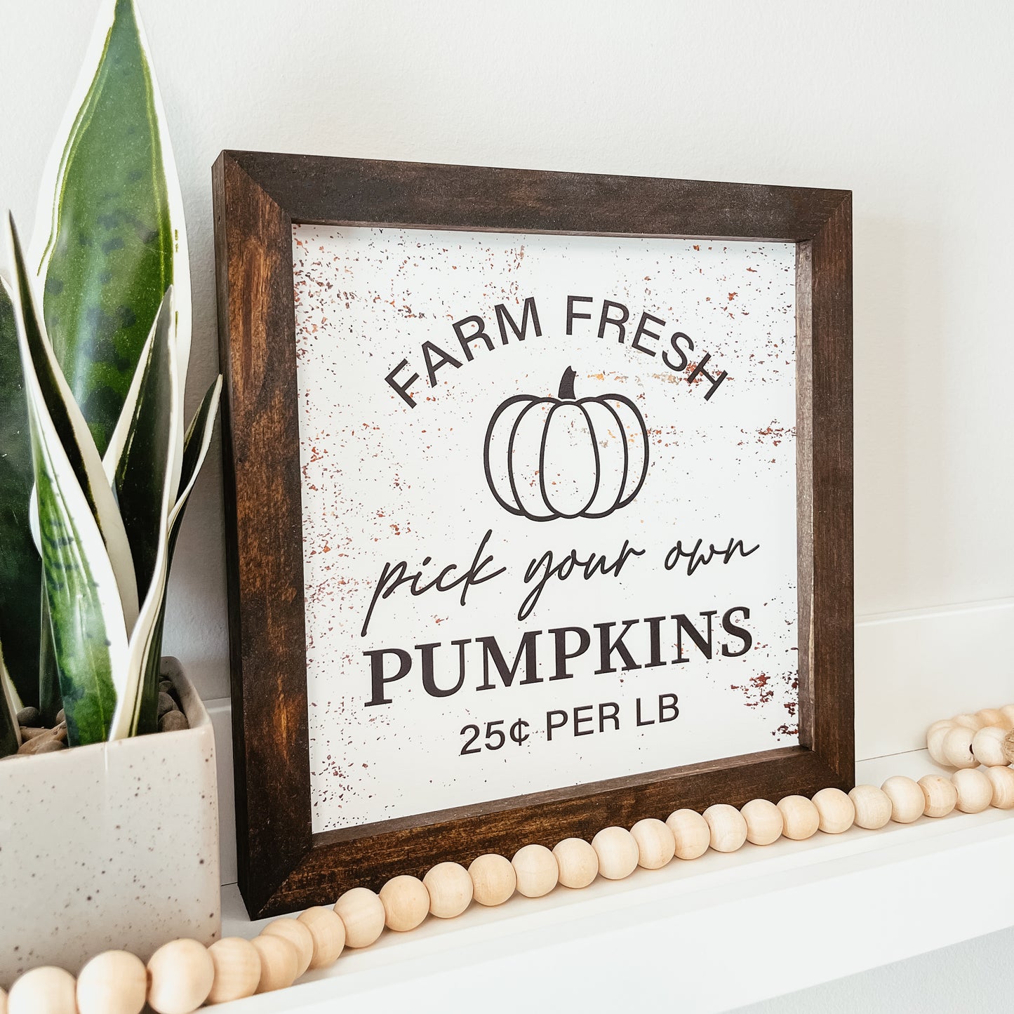 Farm Fresh Pumpkins Framed Sign