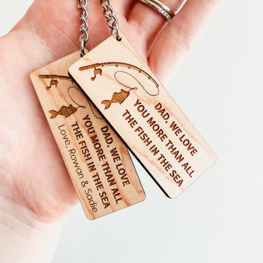 Fish In The Sea Dad Keychain