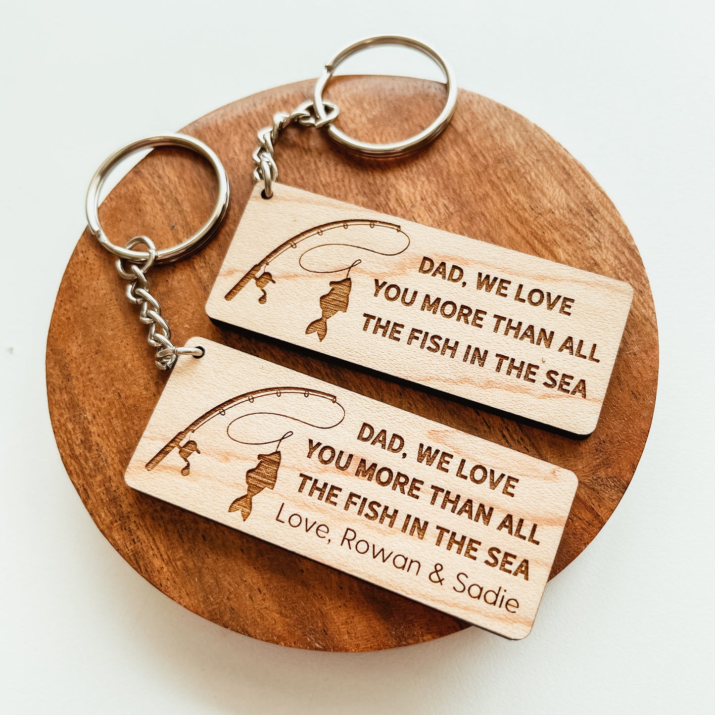Fish In The Sea Dad Keychain