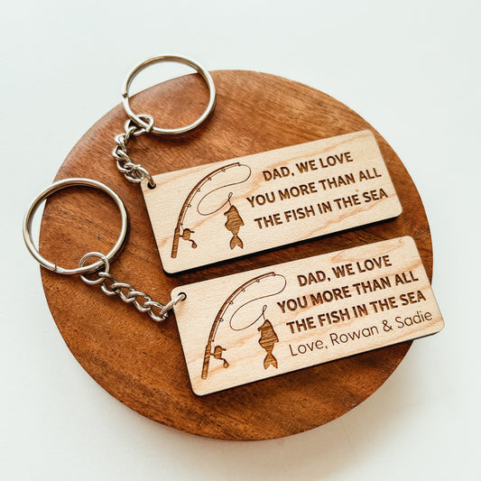 Fish In The Sea Dad Keychain