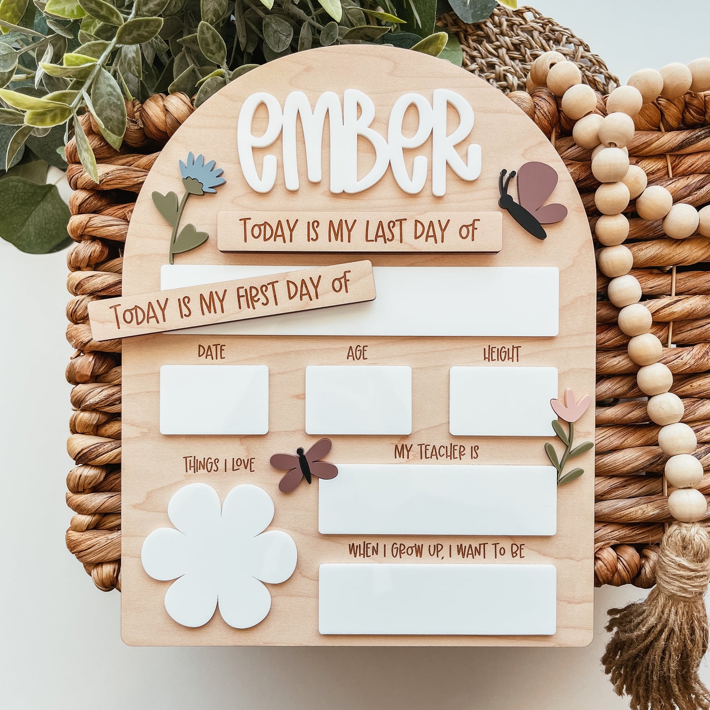 First And Last Day Of School Sign | Wildflowers