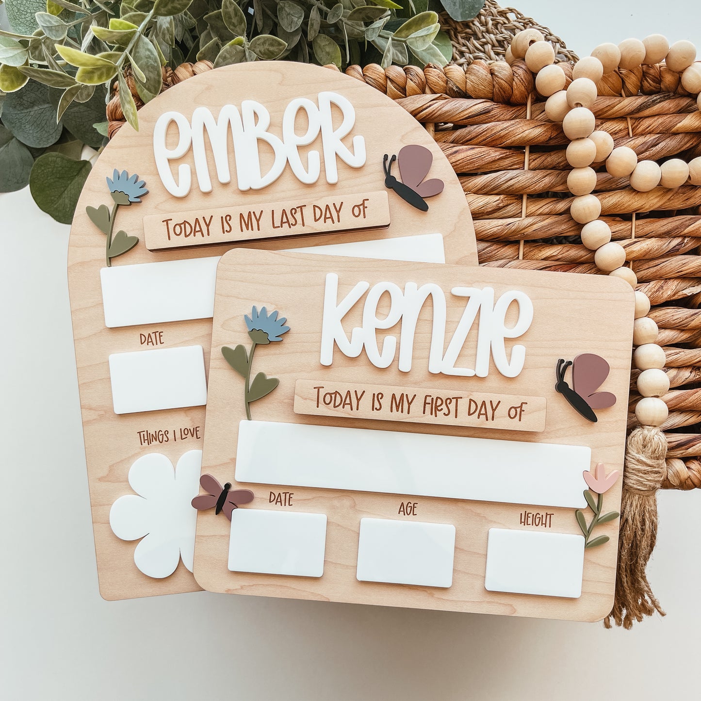 First And Last Day Of School Sign | Wildflowers