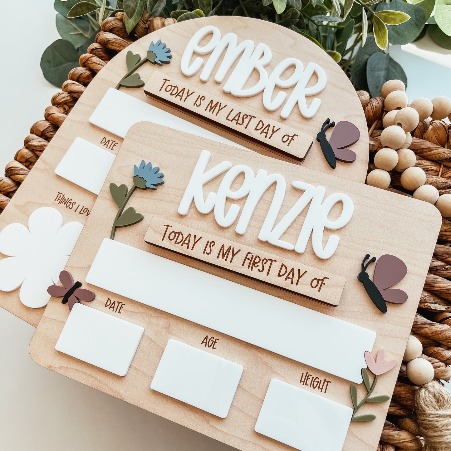 First And Last Day Of School Sign | Wildflowers