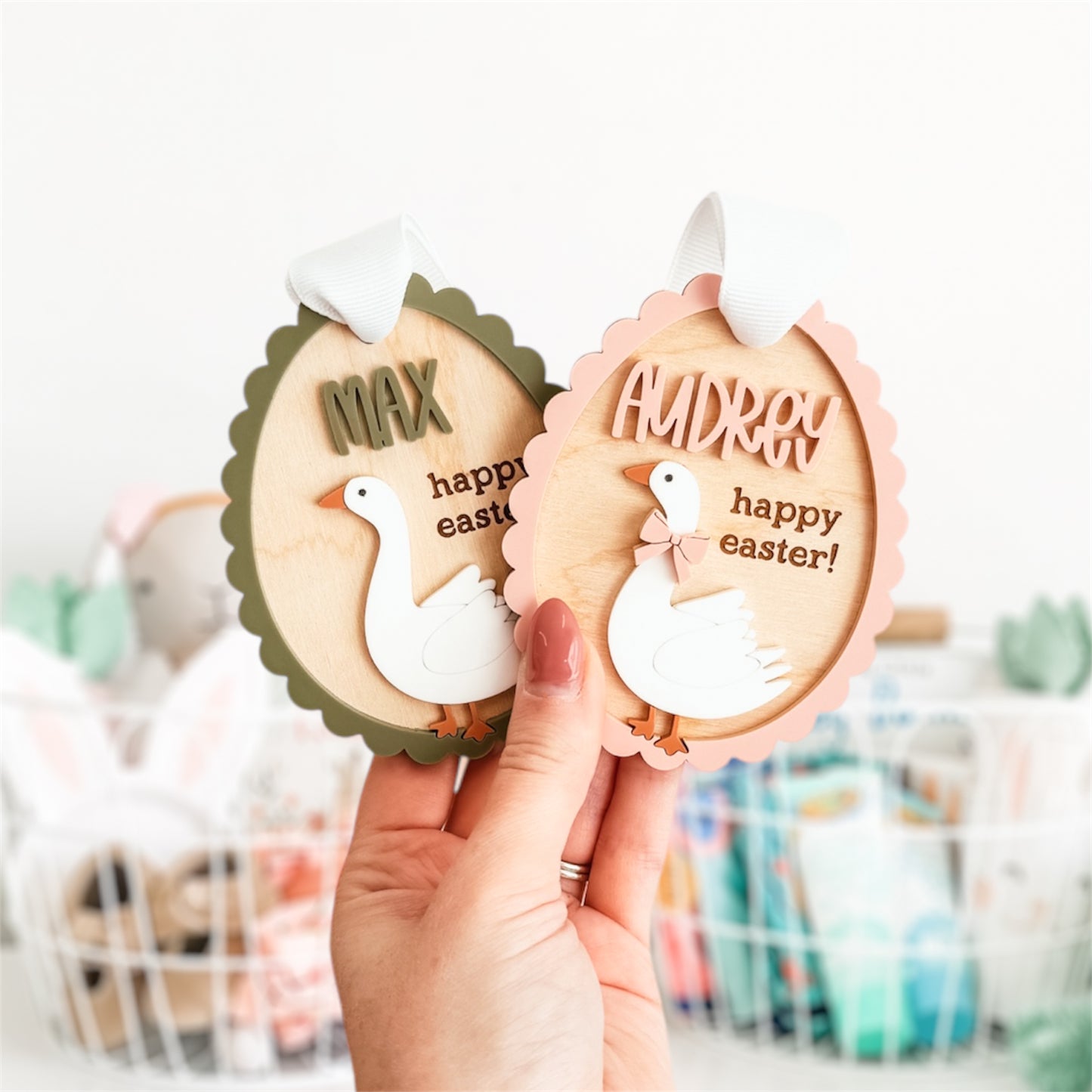 Goose Easter Basket Tag