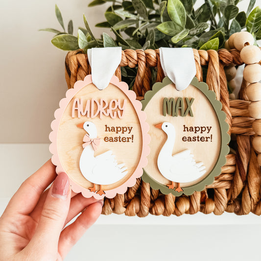 Goose Easter Basket Tag