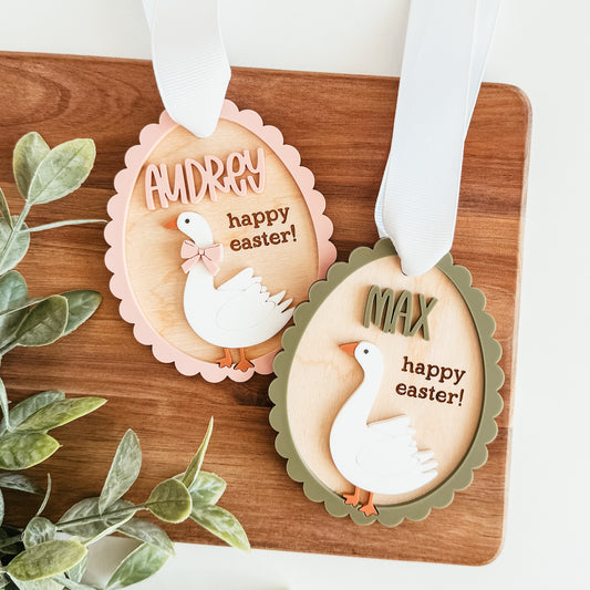 Goose Easter Basket Tag