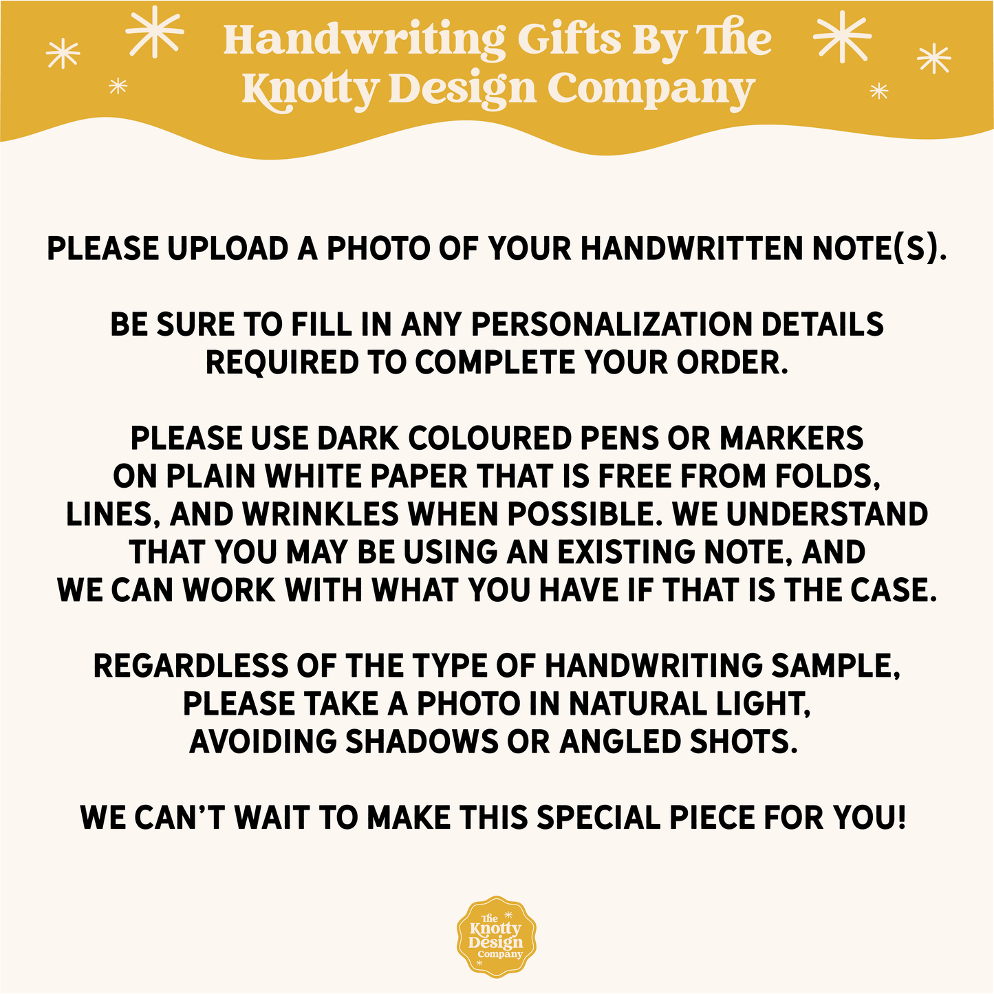 Custom Handwriting Bookmark