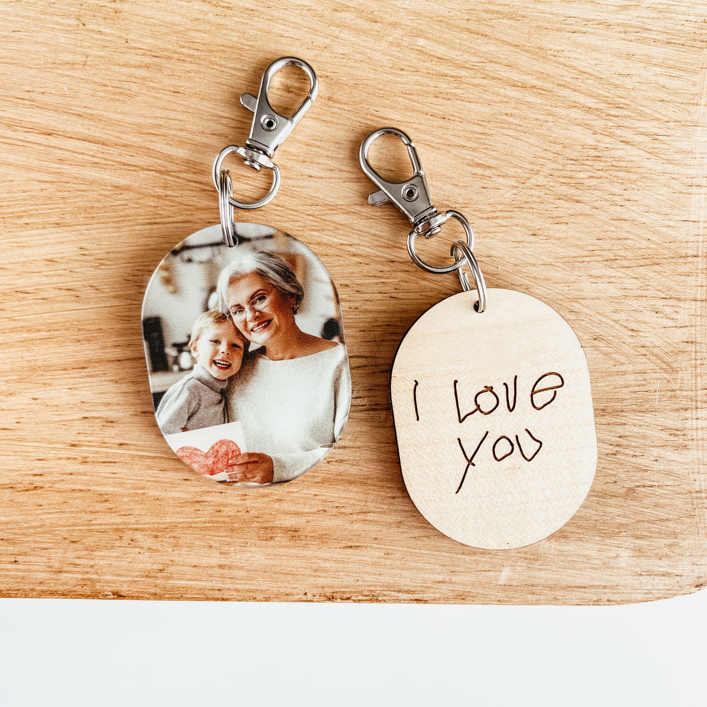 Custom Photo and Handwriting Keychain