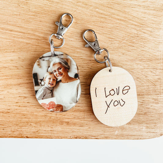 Custom Photo and Handwriting Keychain