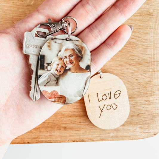 Custom Photo and Handwriting Keychain