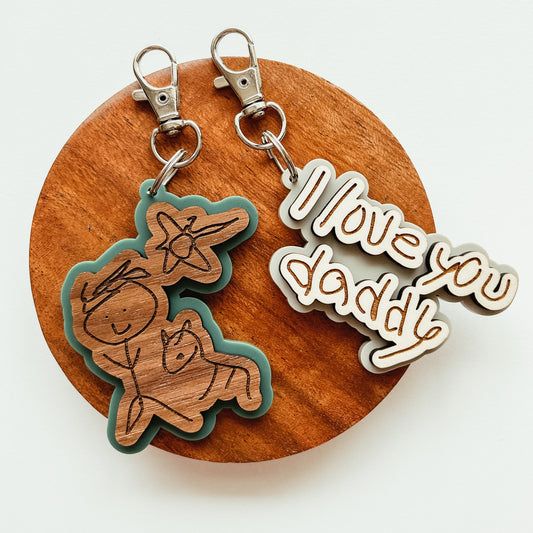 Kid's Handwriting or Drawing Keychain