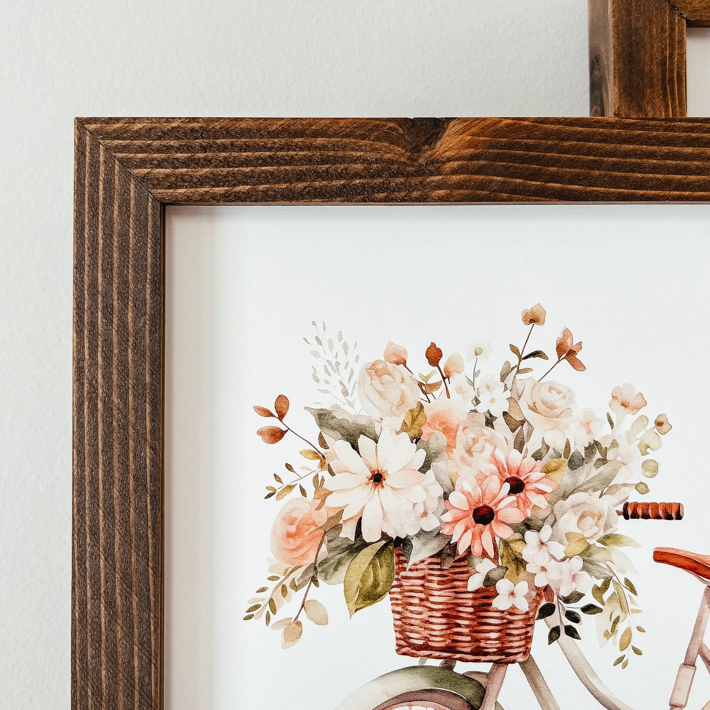 Hello Spring Flower Bike Framed Sign