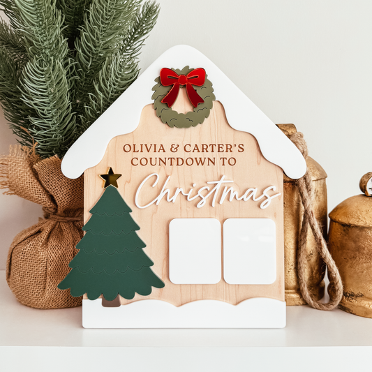 Winter House Countdown To Christmas Dry Erase Sign