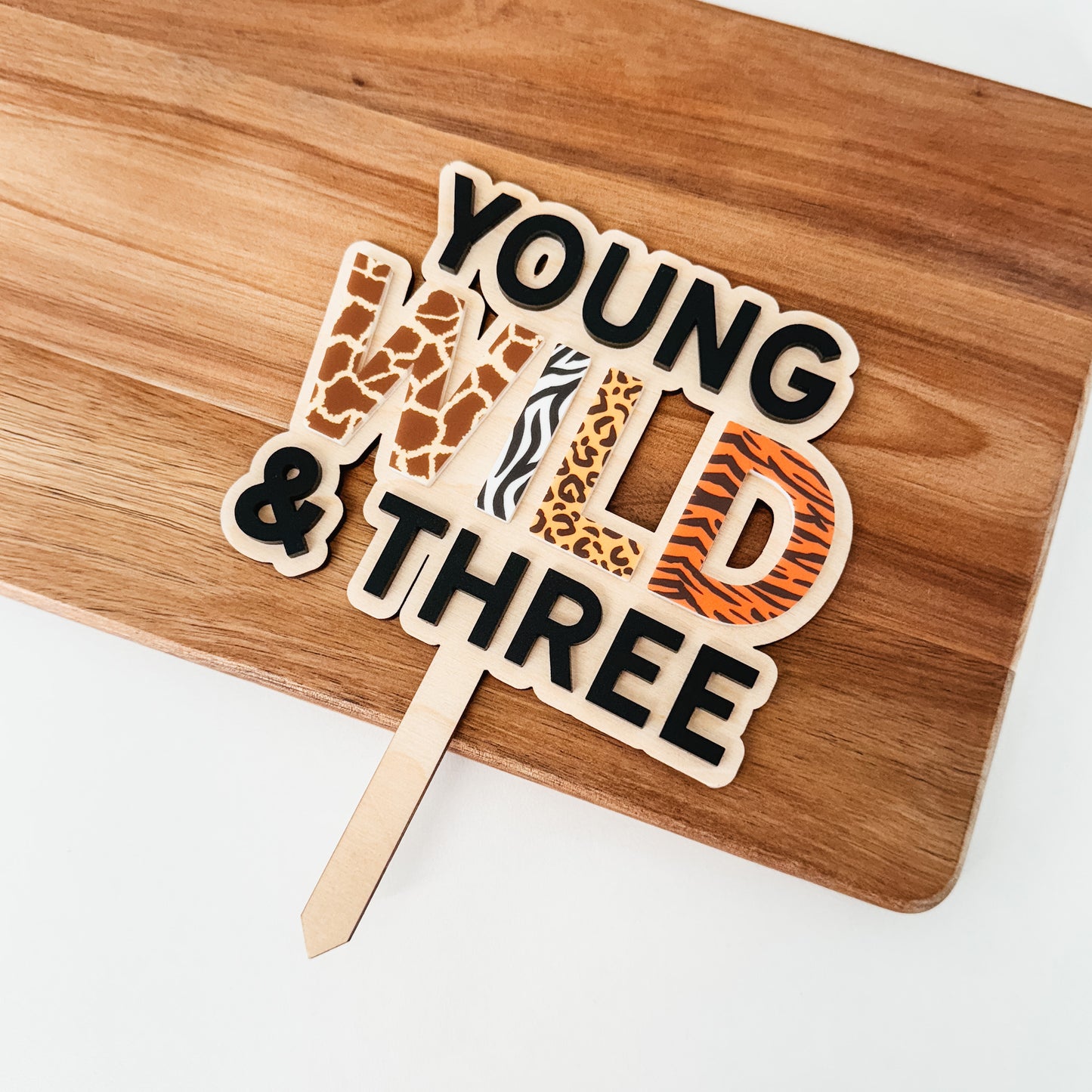 Young Wild and Three Cake Topper