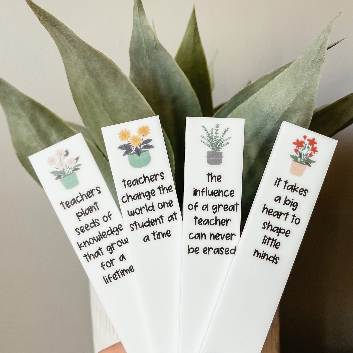 Set Of Four Mini Teacher Plant Stakes