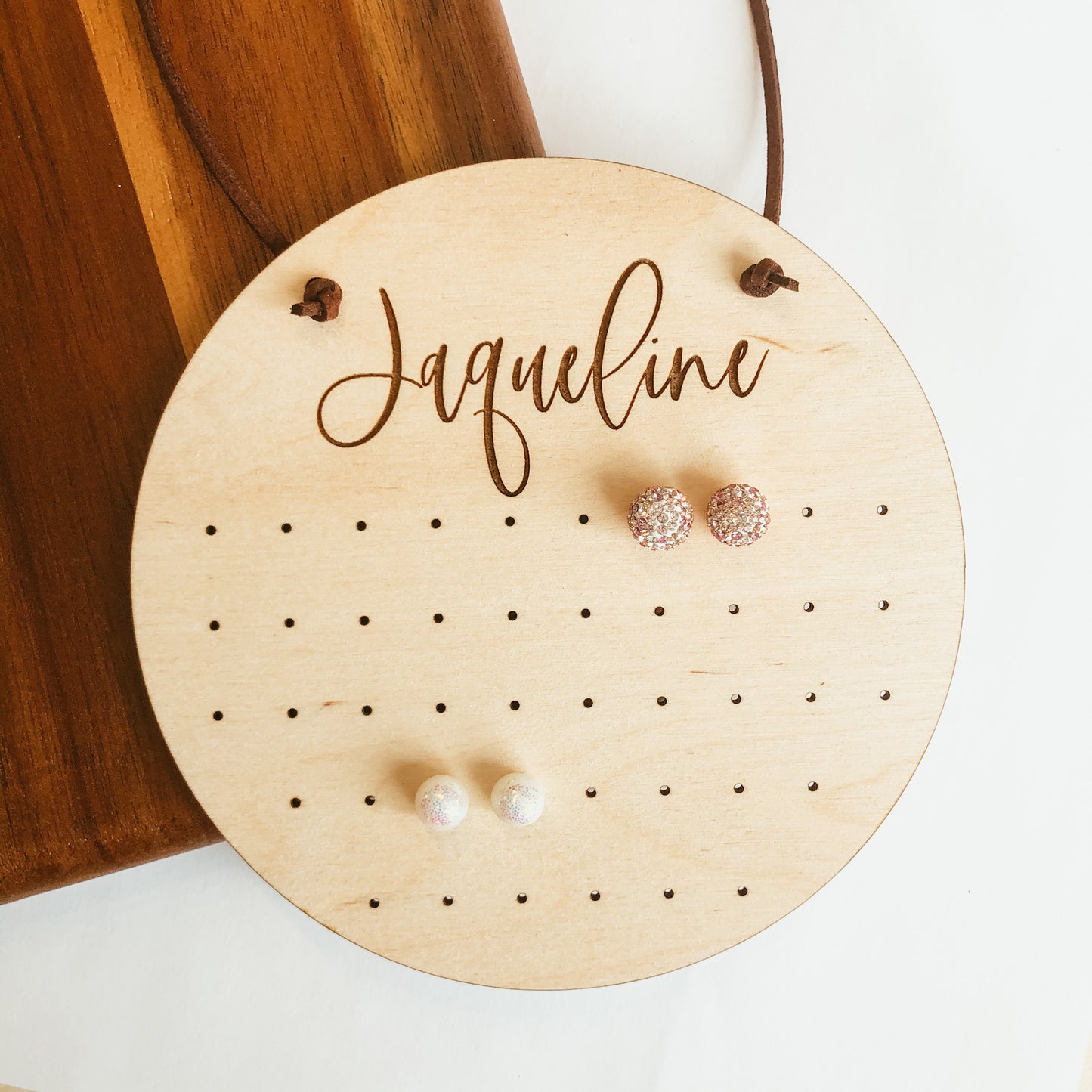 Personalized Stud Earring Hanger (Round or Square)