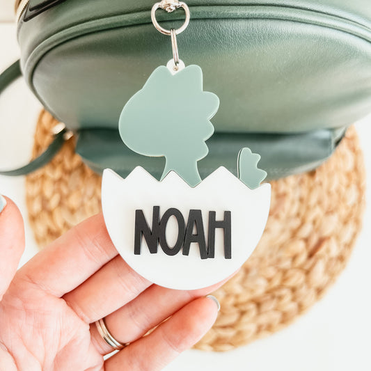 Dino Egg Bag Tag