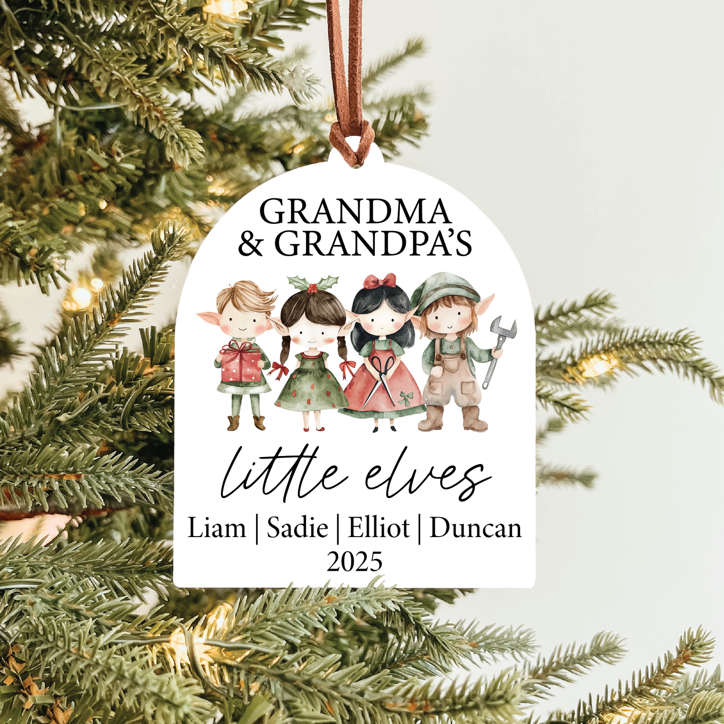Grandchildren Names Christmas Ornament | Little Elves