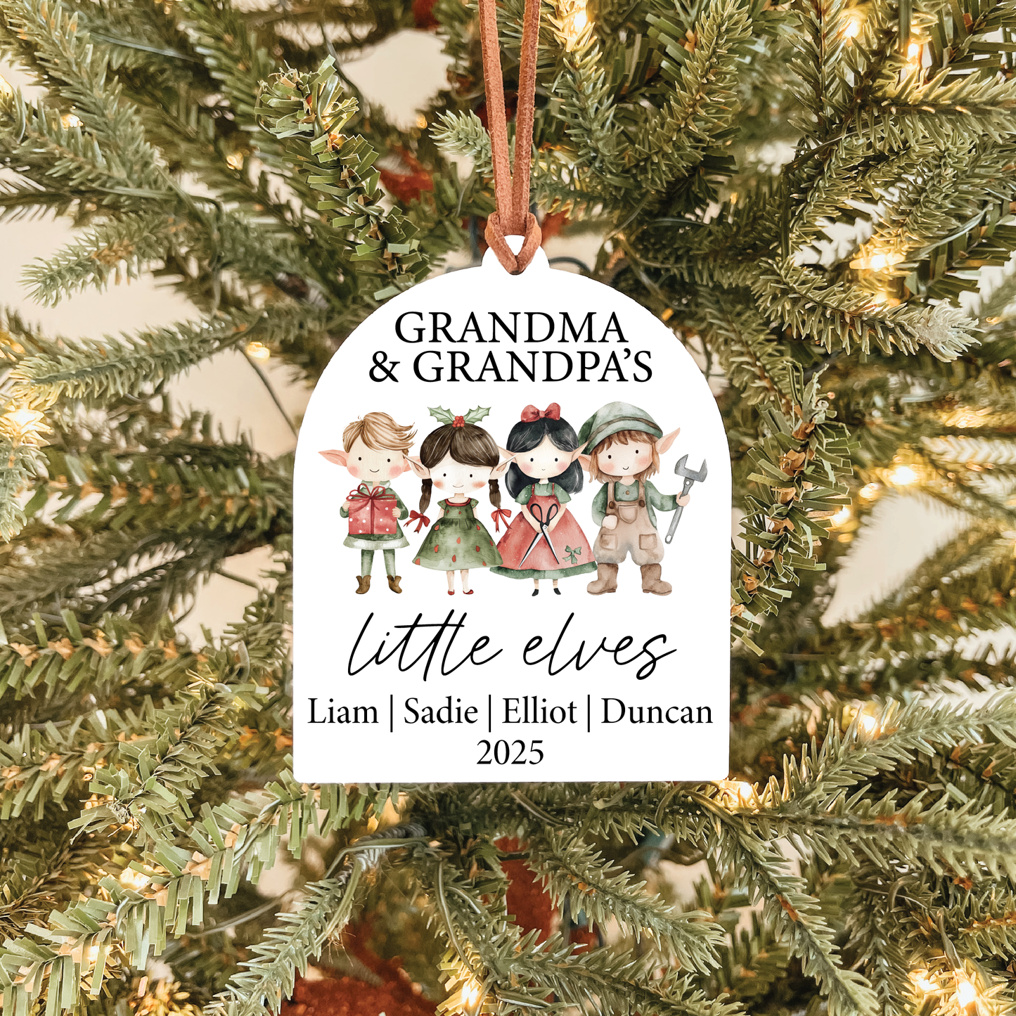 Grandchildren Names Christmas Ornament | Little Elves