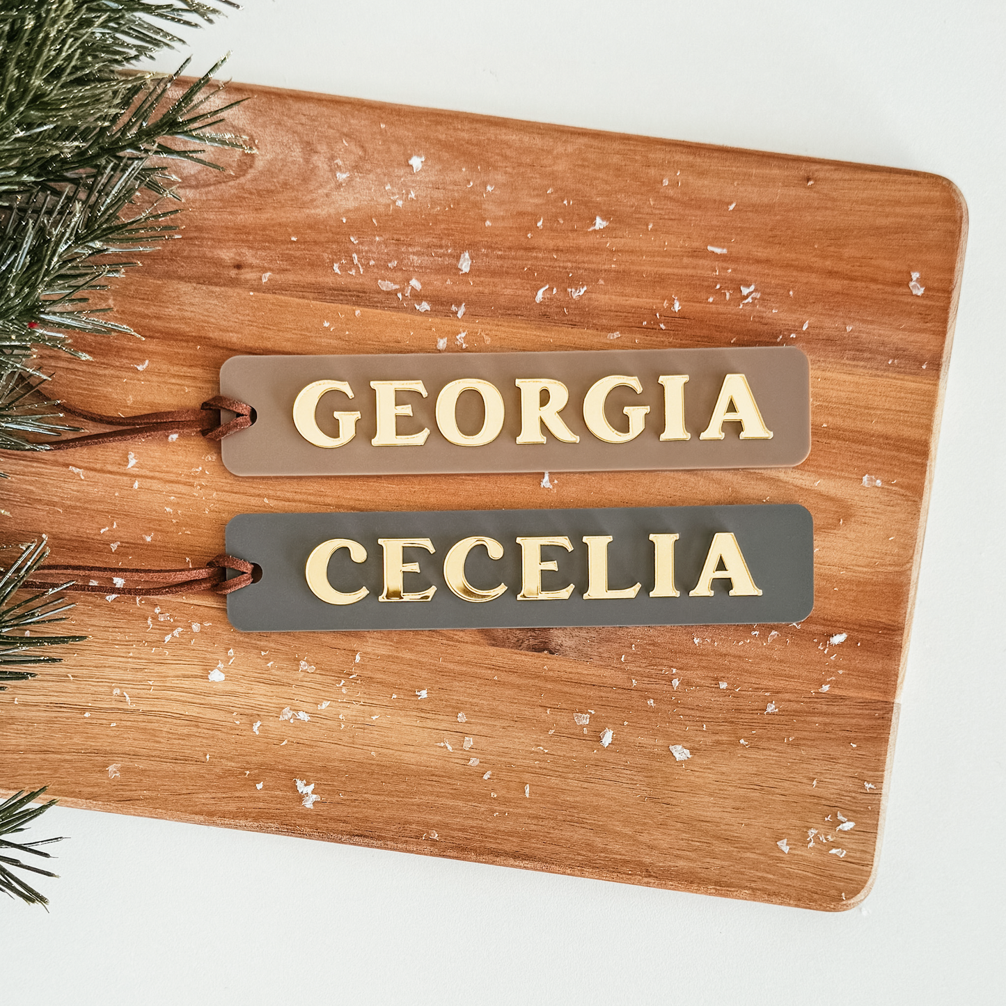 Minimalist Stocking Name Tag