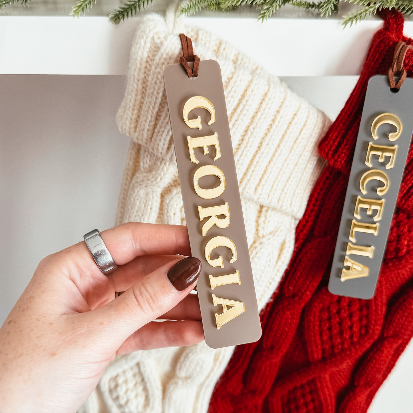Minimalist Stocking Name Tag
