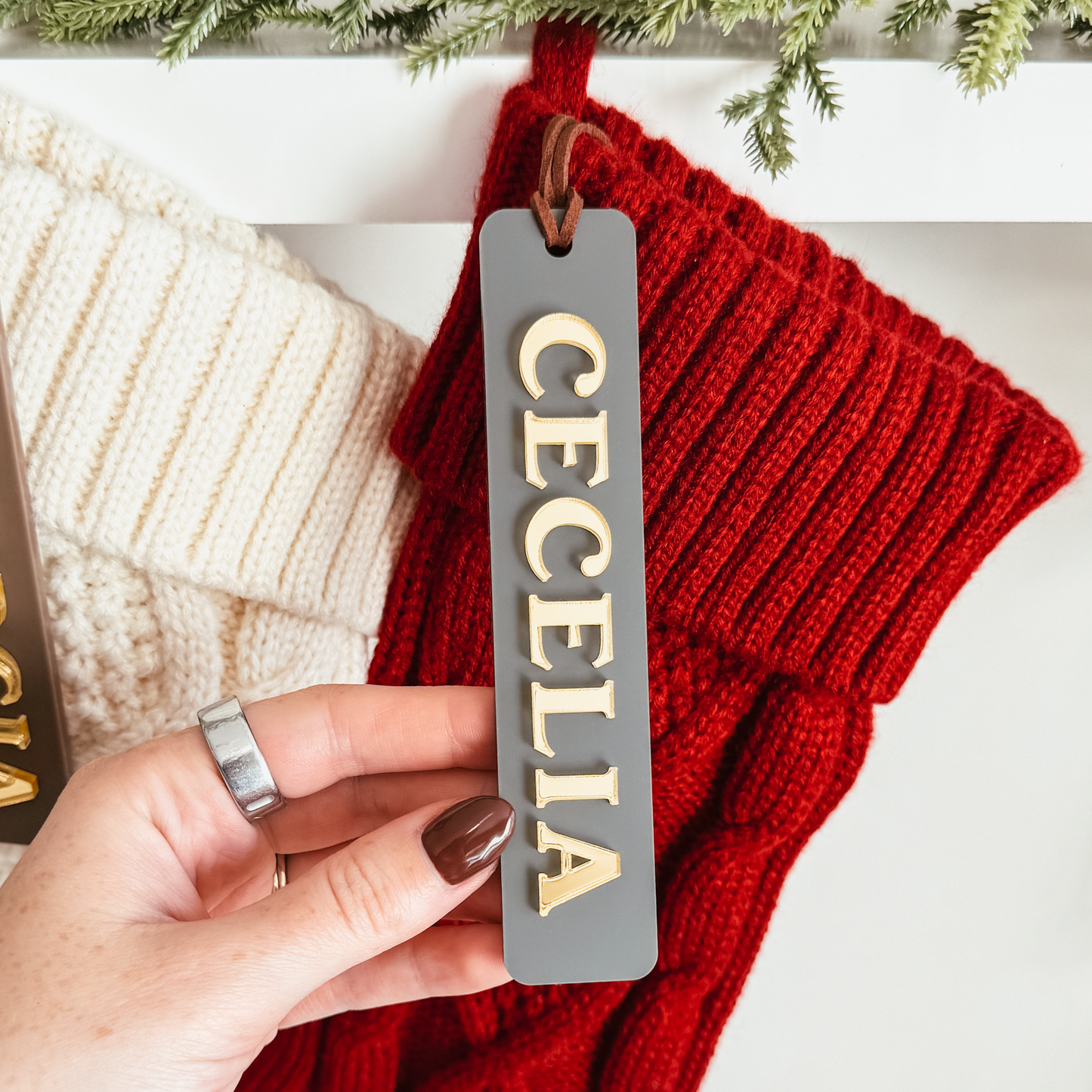 Minimalist Stocking Name Tag