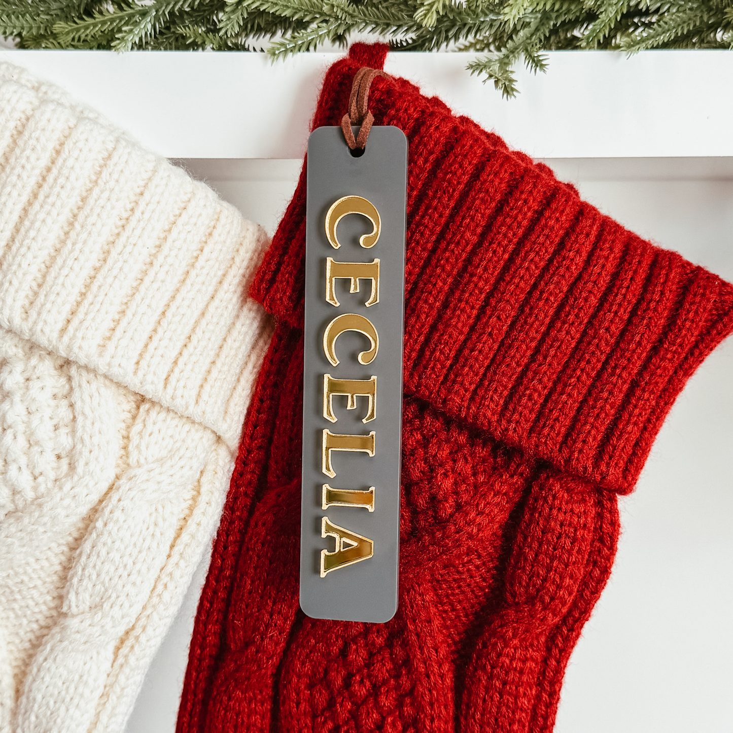 Minimalist Stocking Name Tag