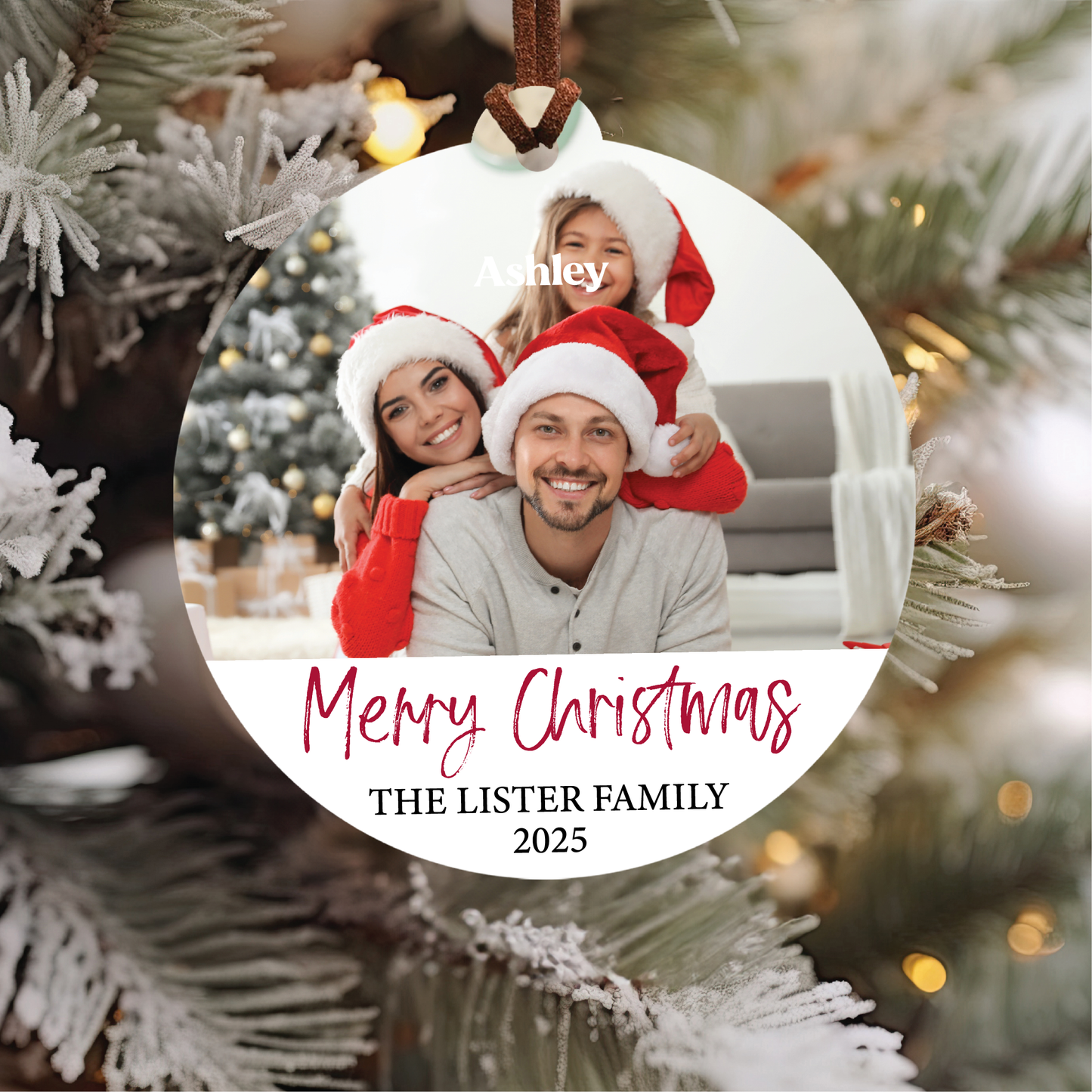 Merry Christmas Family Photo Ornament