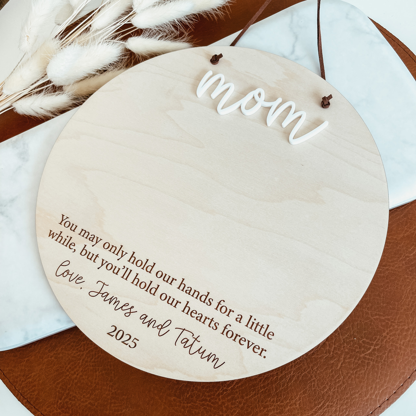 Mom Handprint Pennant Sign