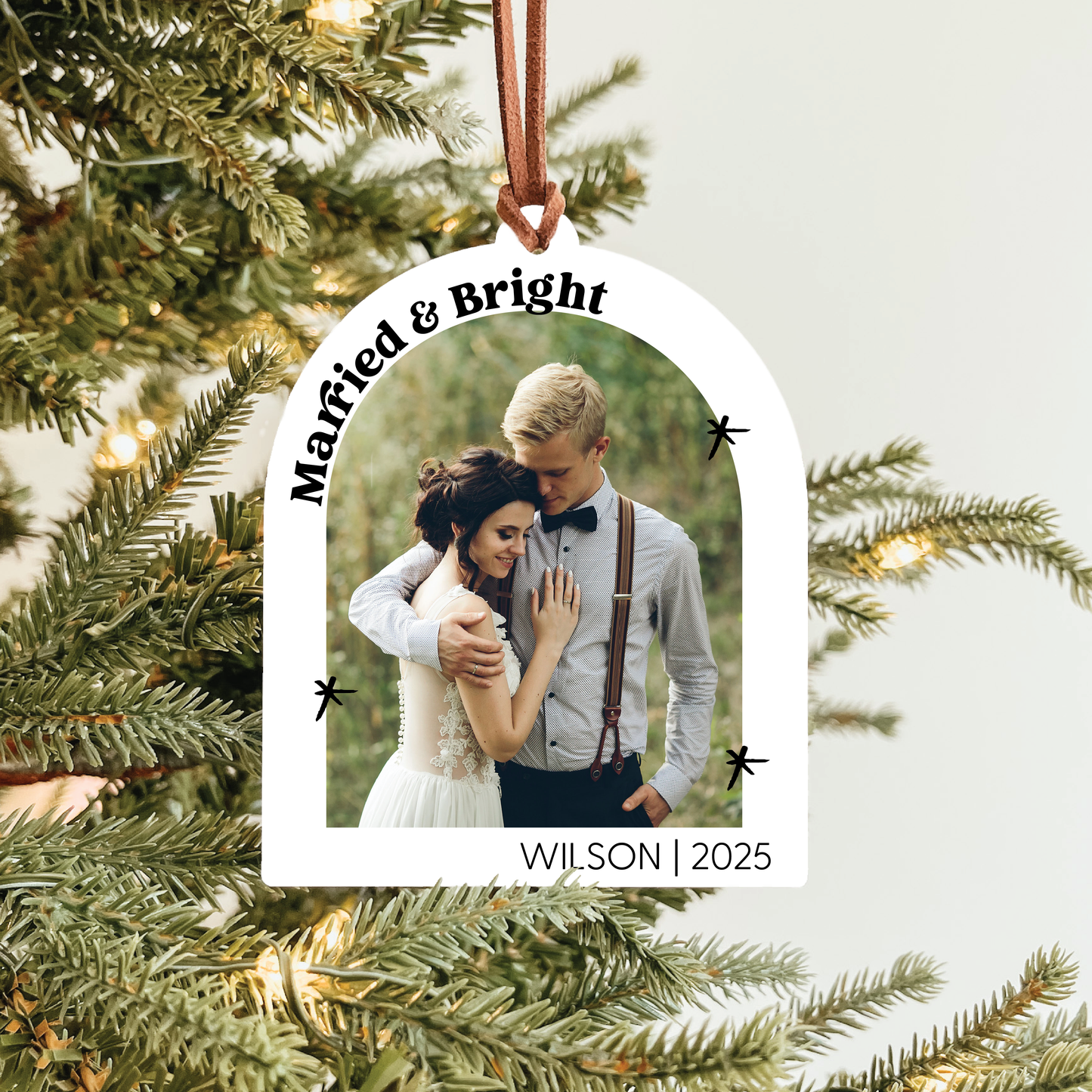Married & Bright Arch Photo Ornament