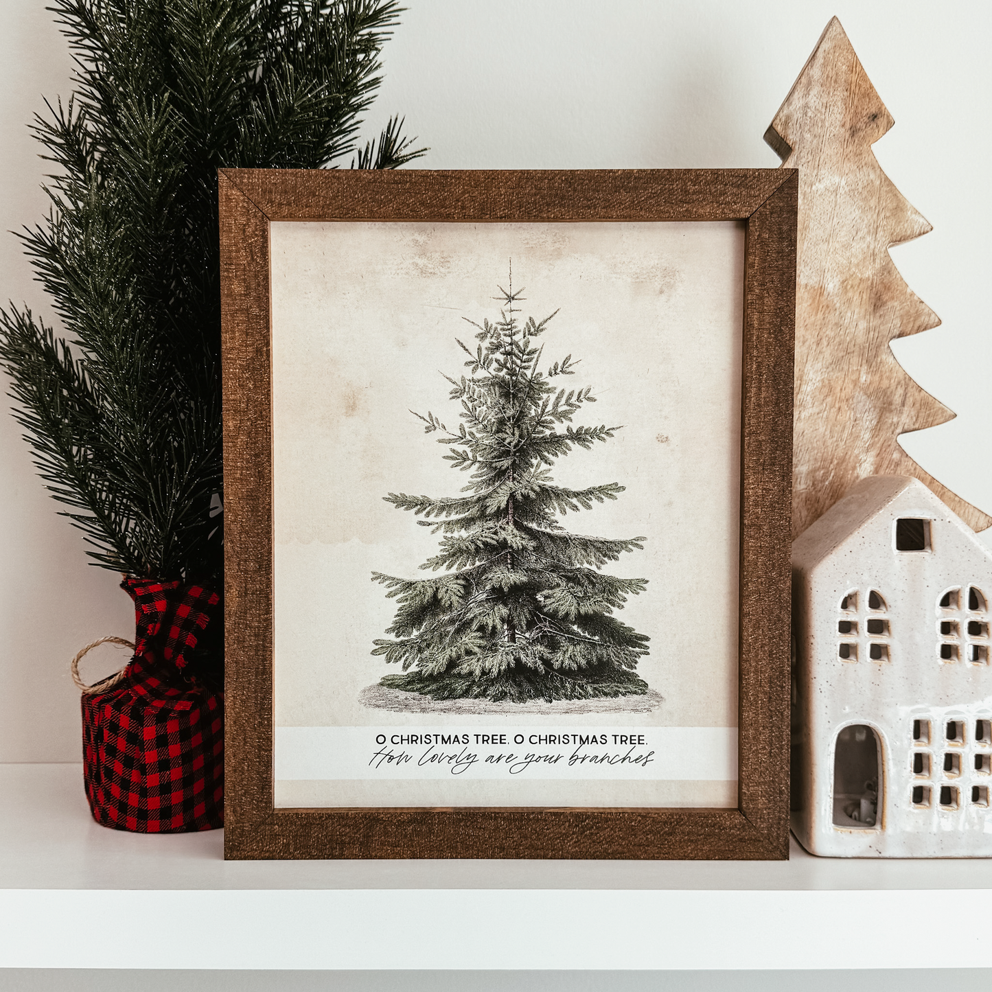 O Christmas Tree Vintage Inspired Christmas Sign