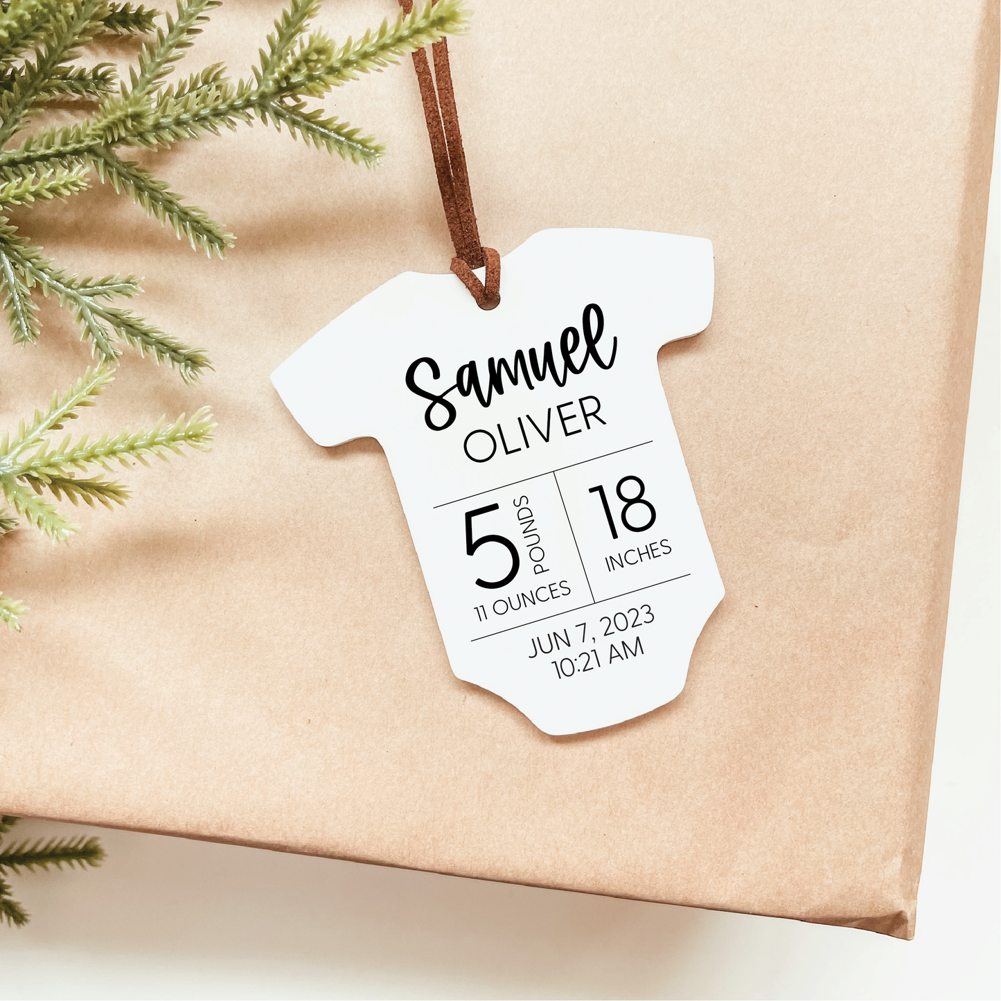 Birth Statistics Onesie Christmas Ornament