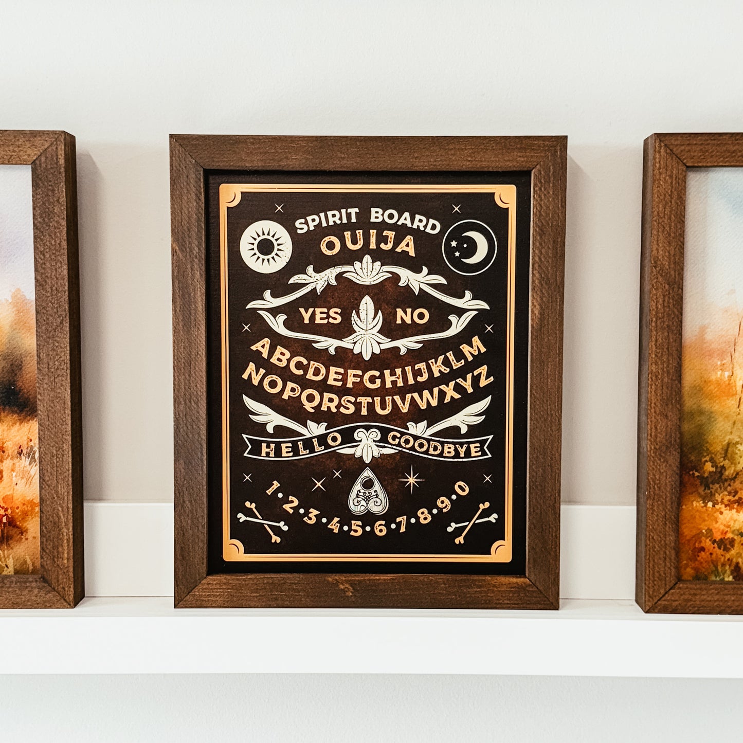 Ouija Board Framed Wood Sign