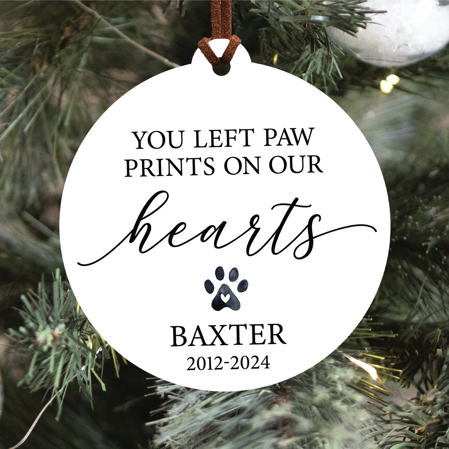 Pet Memorial Ornament | Paw Prints