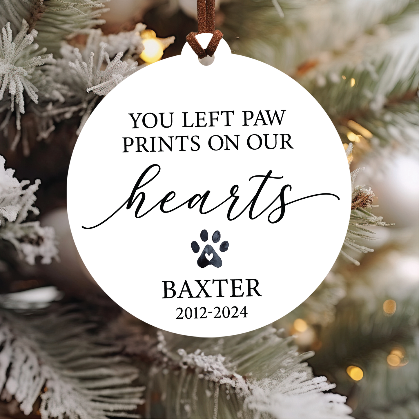Pet Memorial Ornament | Paw Prints