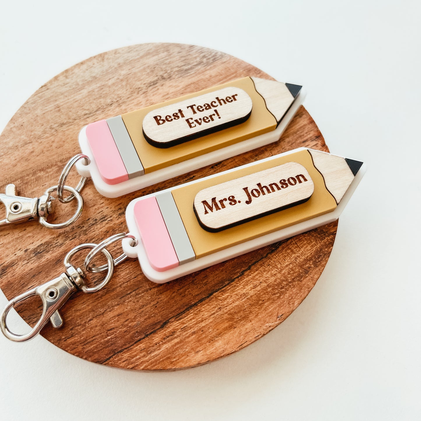 3D Personalized Pencil Teacher Keychain