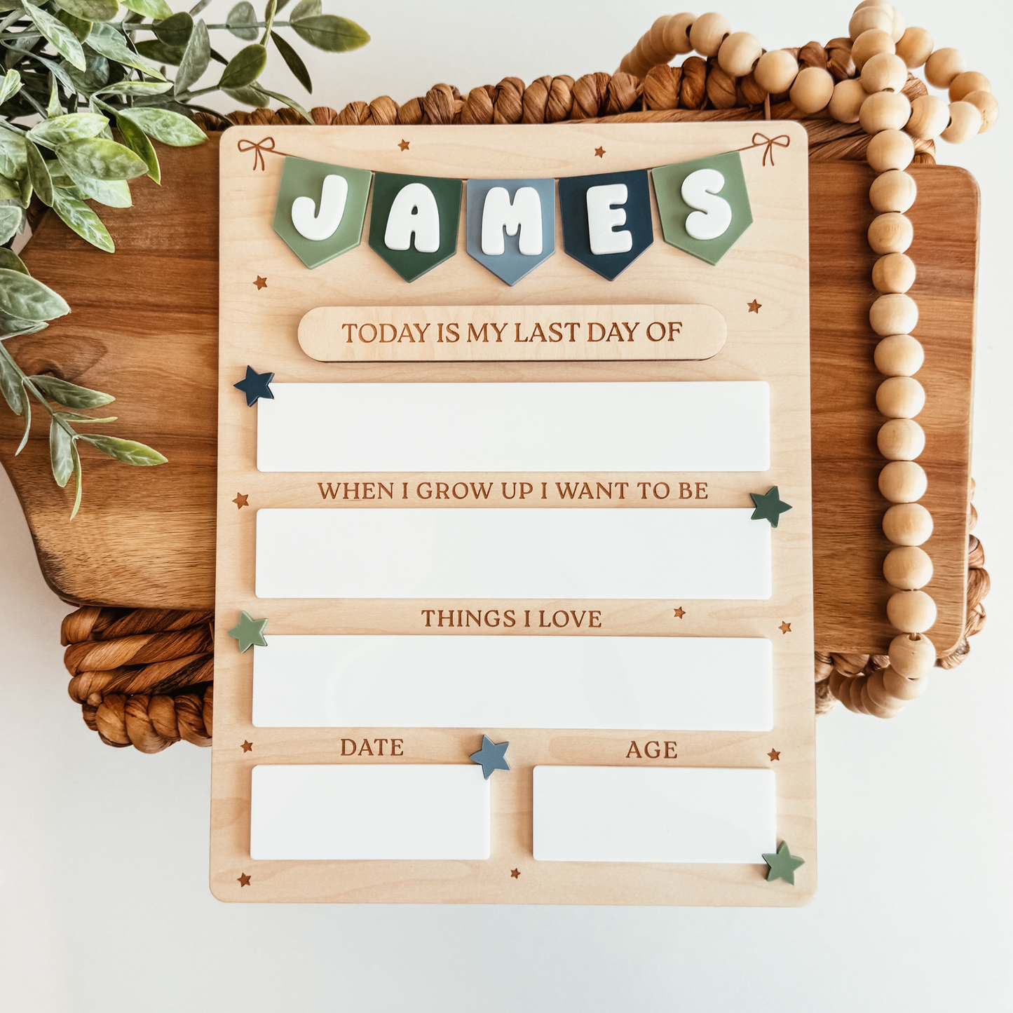 First And Last Day Of School Sign | Pennant Banner Name