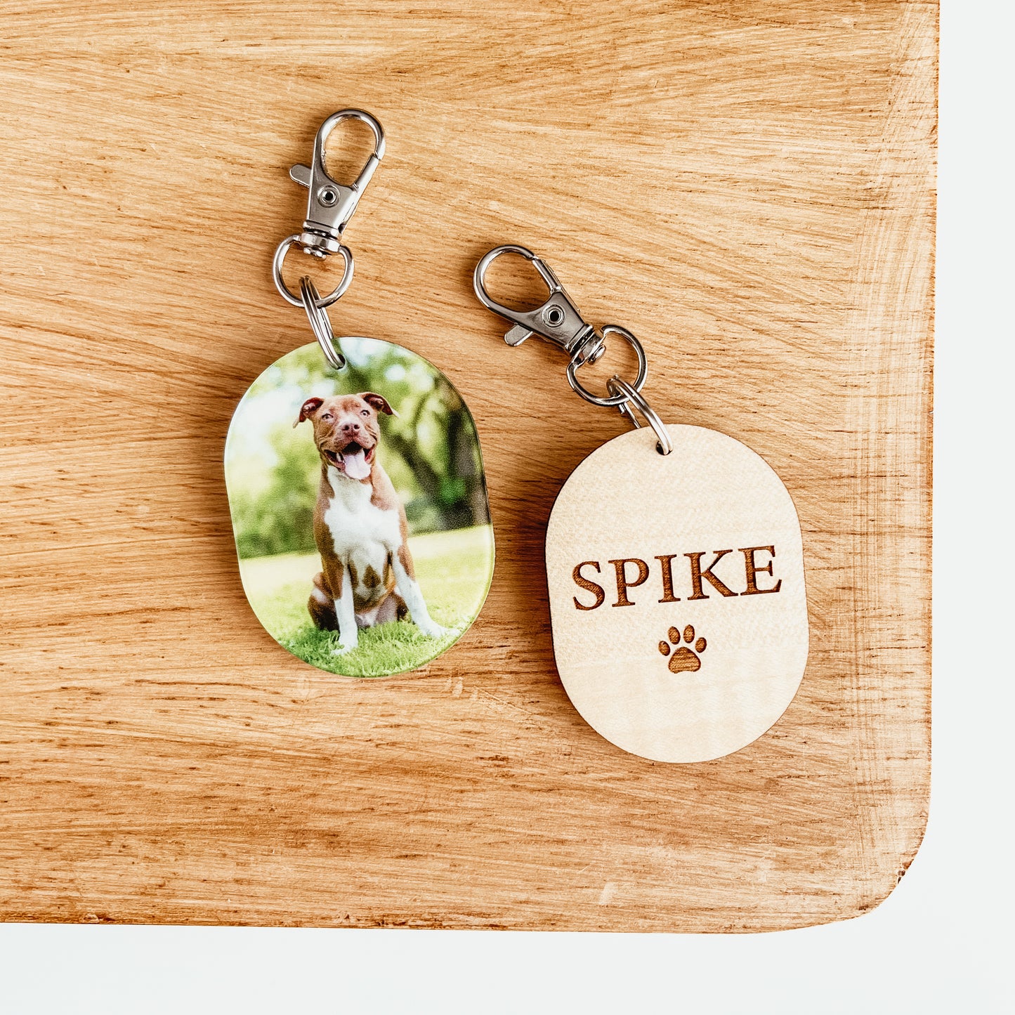Pet Portrait Photo Keychain
