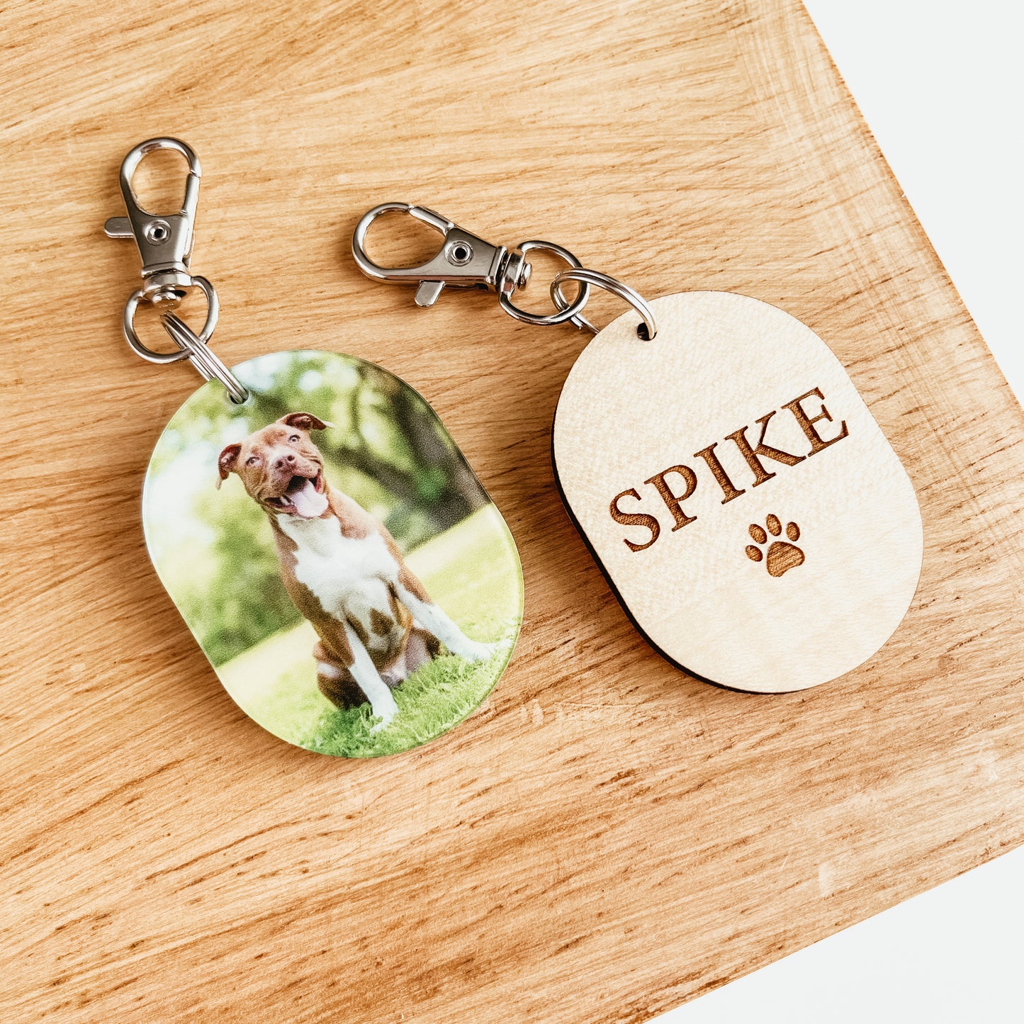 Pet Portrait Photo Keychain