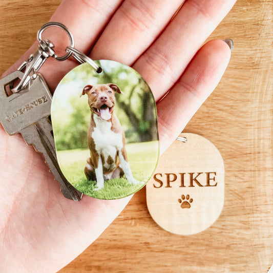 Pet Portrait Photo Keychain
