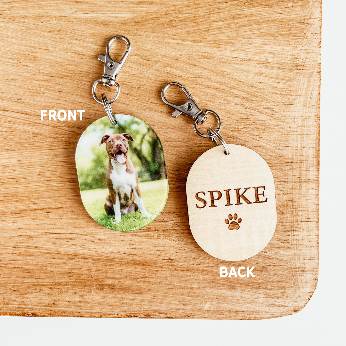Pet Portrait Photo Keychain